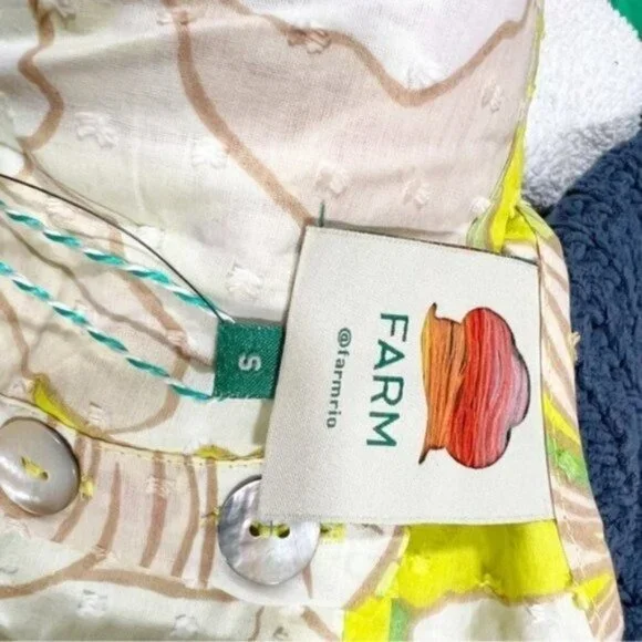 Farm Rio Women’s Neon Garden‎ Cotton Midi Dress - Size Small